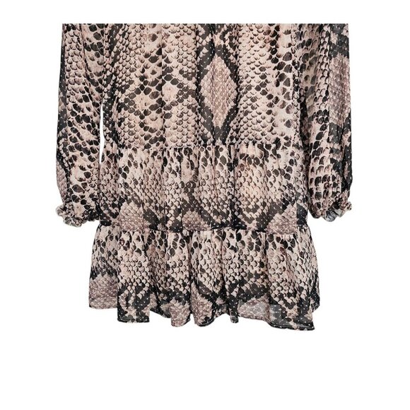 Women's - Show Me You Mumu Snake Print Long Sleeve Mini Dress, Size Small - Picture 10 of 10
